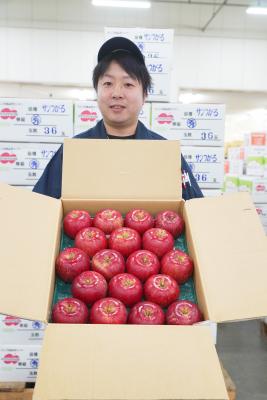 赤く輝くリンゴが次々と出荷されて...