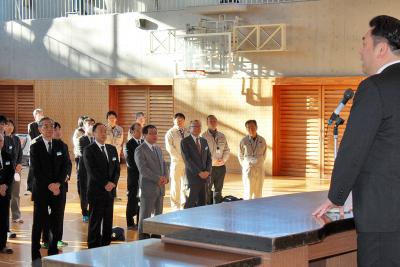 須田町長の訓示で1年の業務がスタート